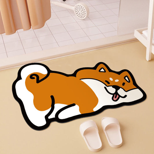 Shiba Inu Silica Gel Bath Mat