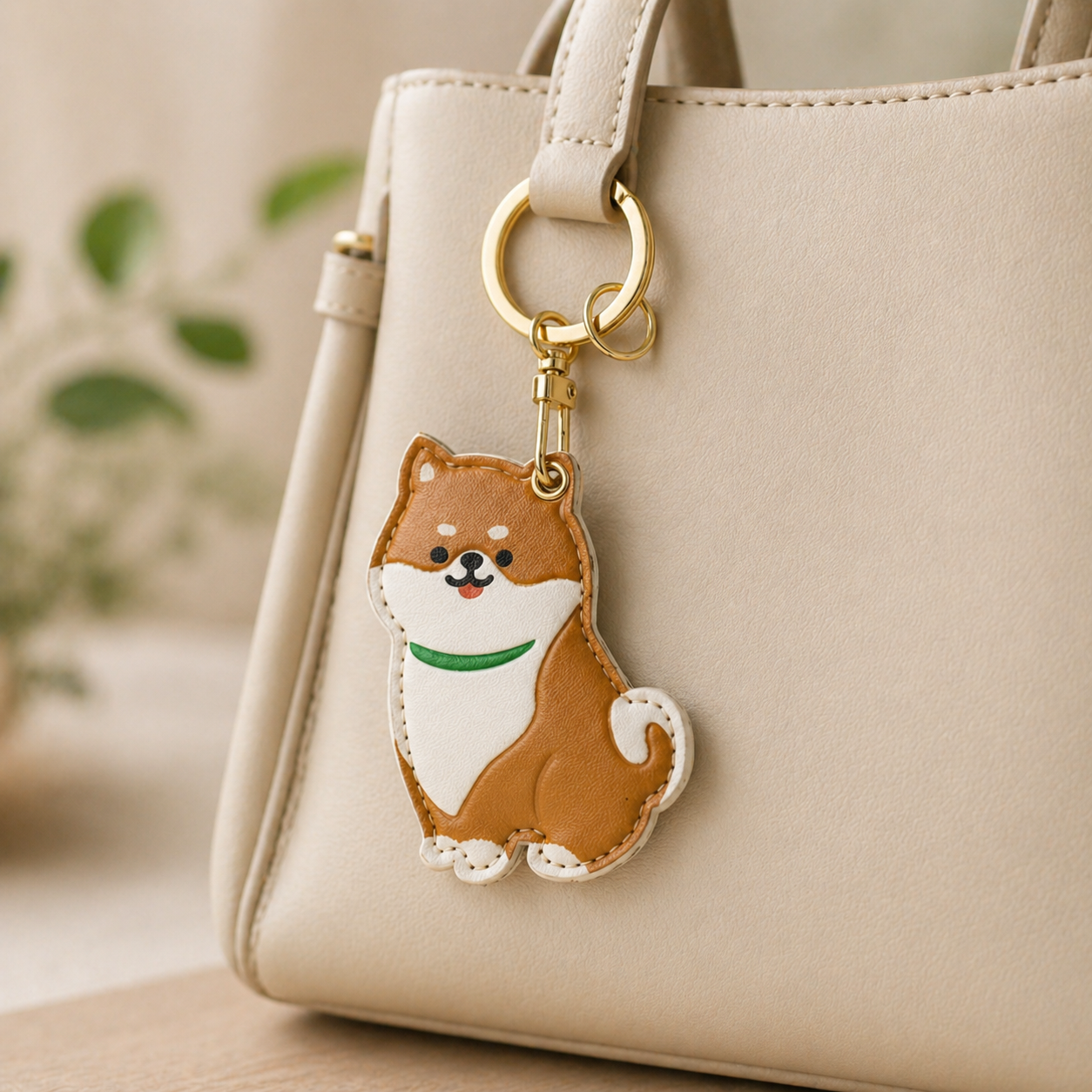 Shiba Inu PU Leather Keychain