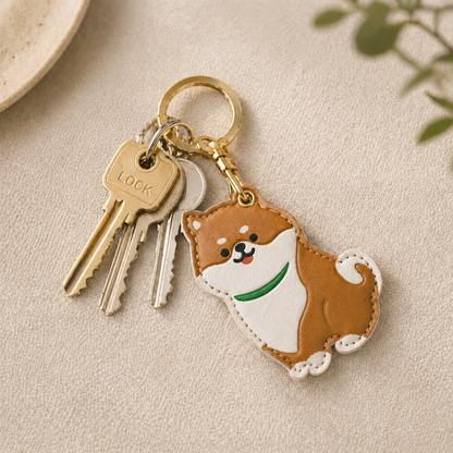 Shiba Inu PU Leather Keychain