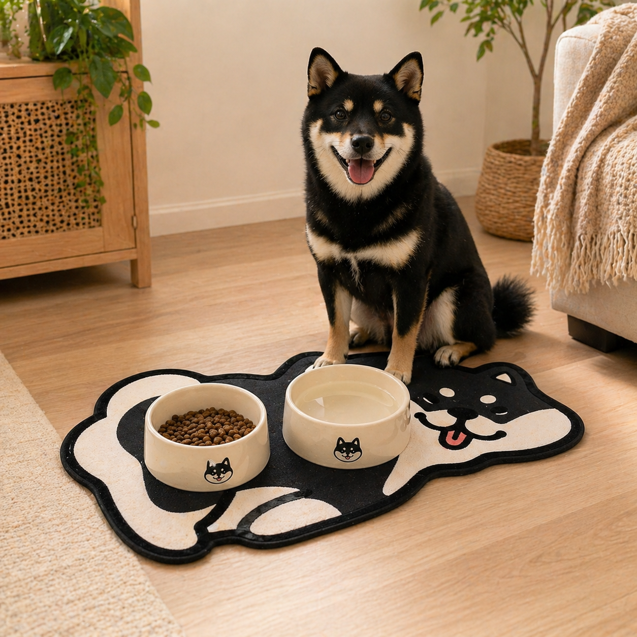 Shiba Inu Silica Gel Bath Mat