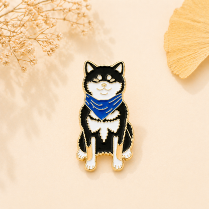 Shiba Inu Couple Enamel Pin Set