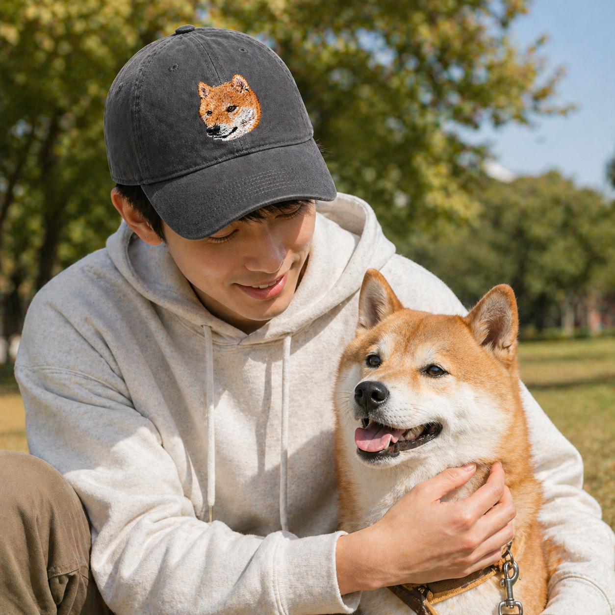 Shiba Inu Embroidered Baseball Cap