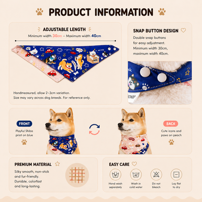 Shiba Inu Reversible Bandana