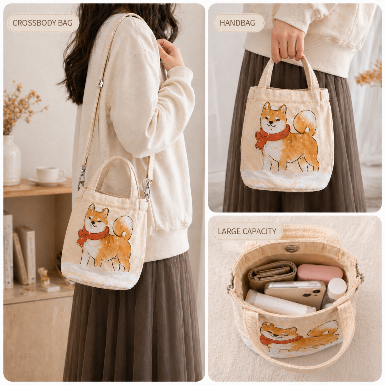 Shiba Inu Plush Crossbody Bag
