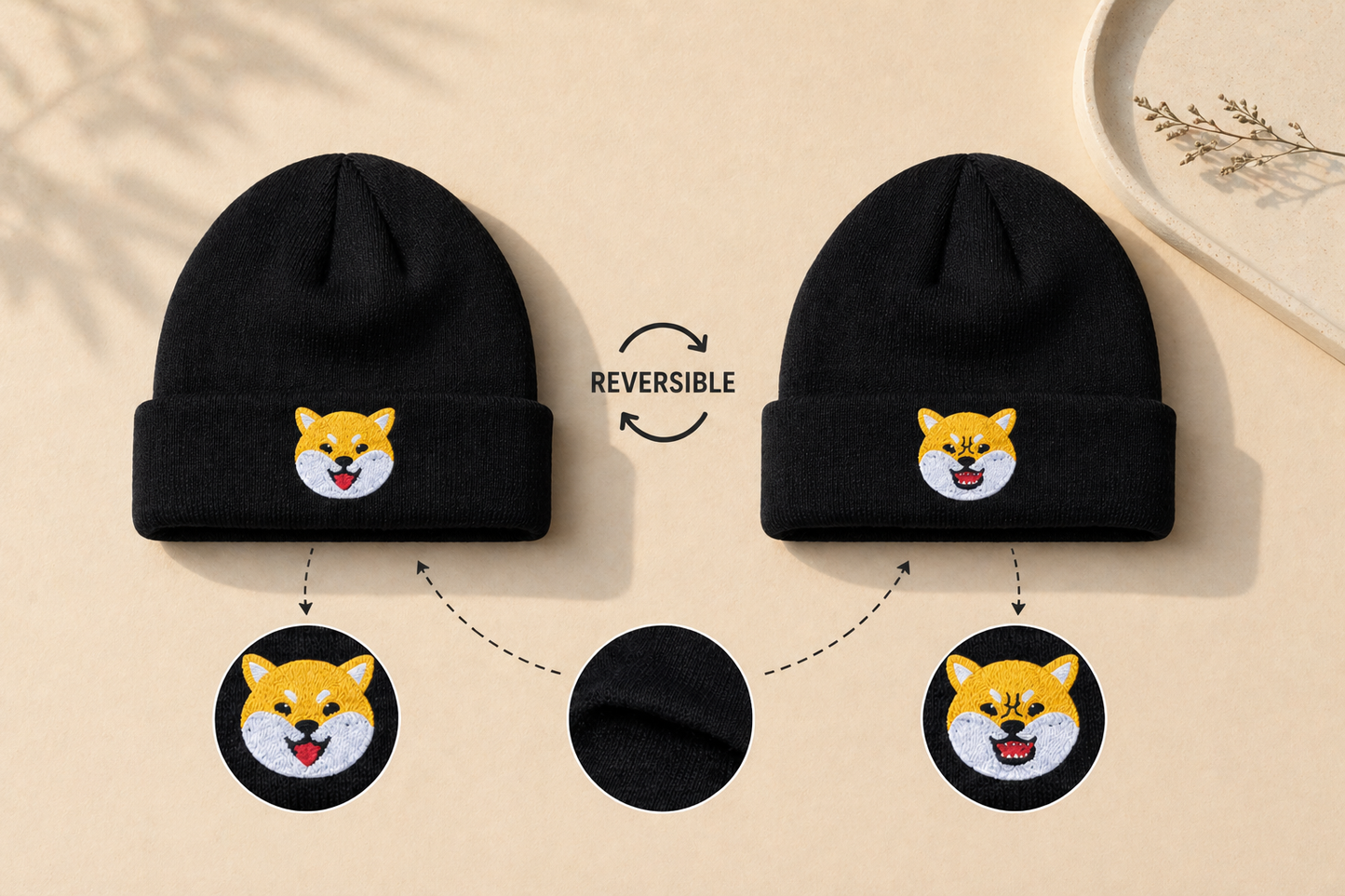 Shiba Inu Reversible Beanie