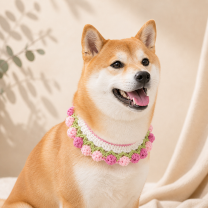 Handmade Knit Shiba Inu Collar