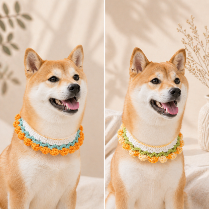 Handmade Knit Shiba Inu Collar