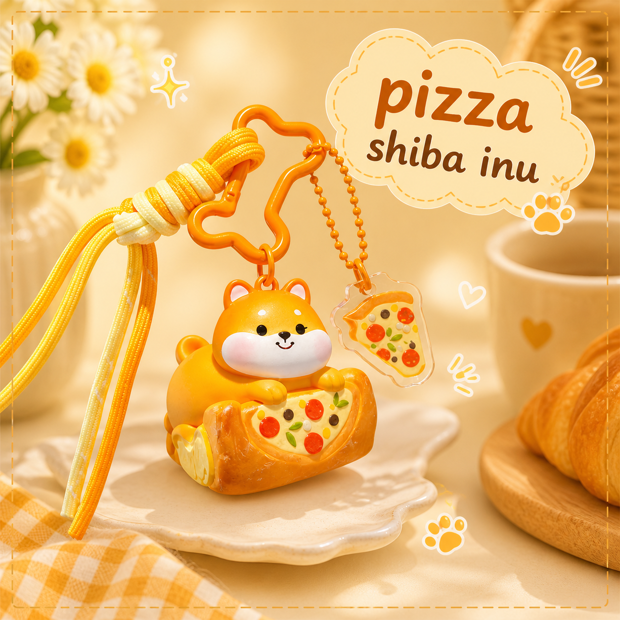 Shiba Inu Dessert Keychain