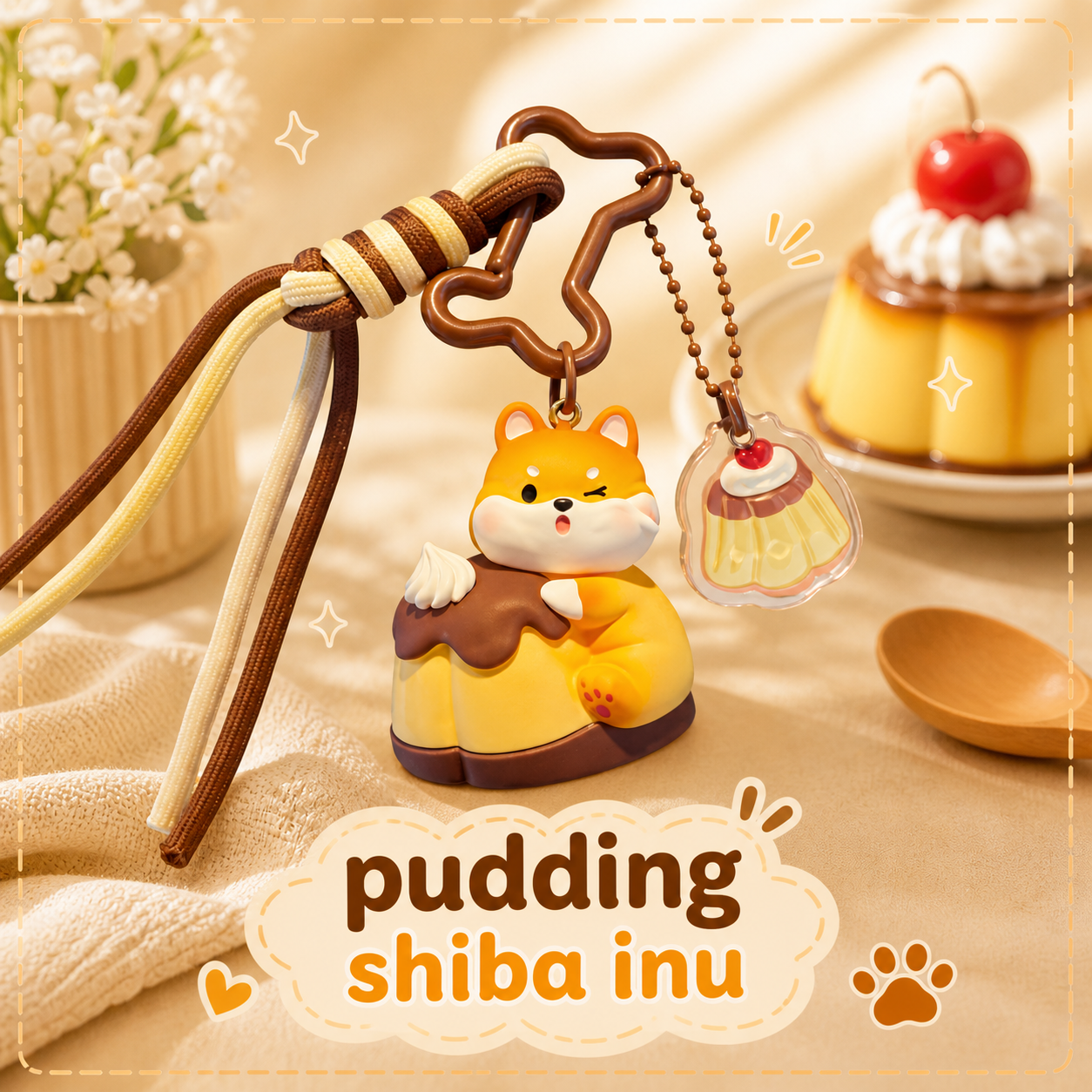 Shiba Inu Dessert Keychain
