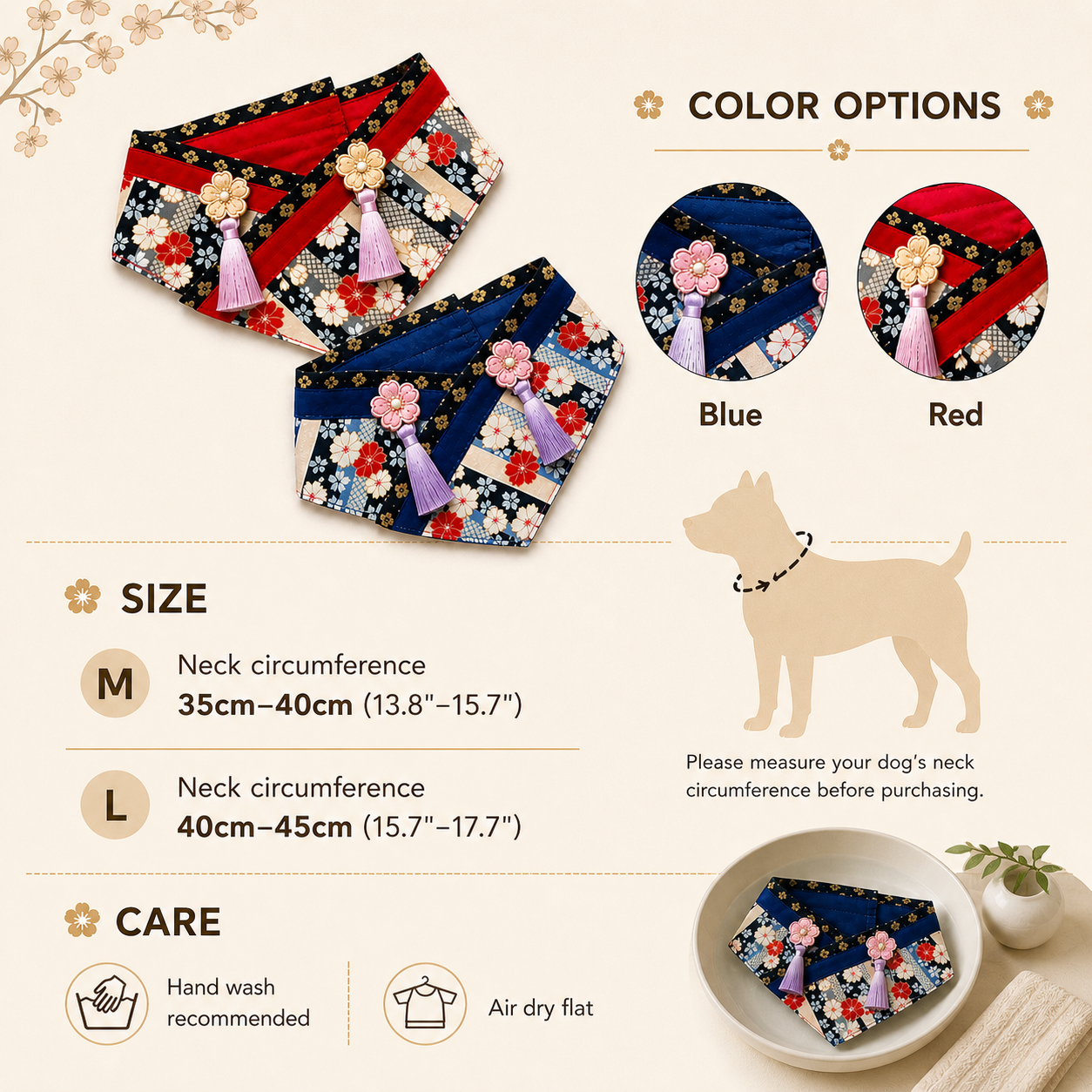 Shiba Inu Cherry Blossom Bandana