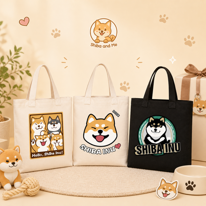 Shiba Inu Canvas Tote Bag