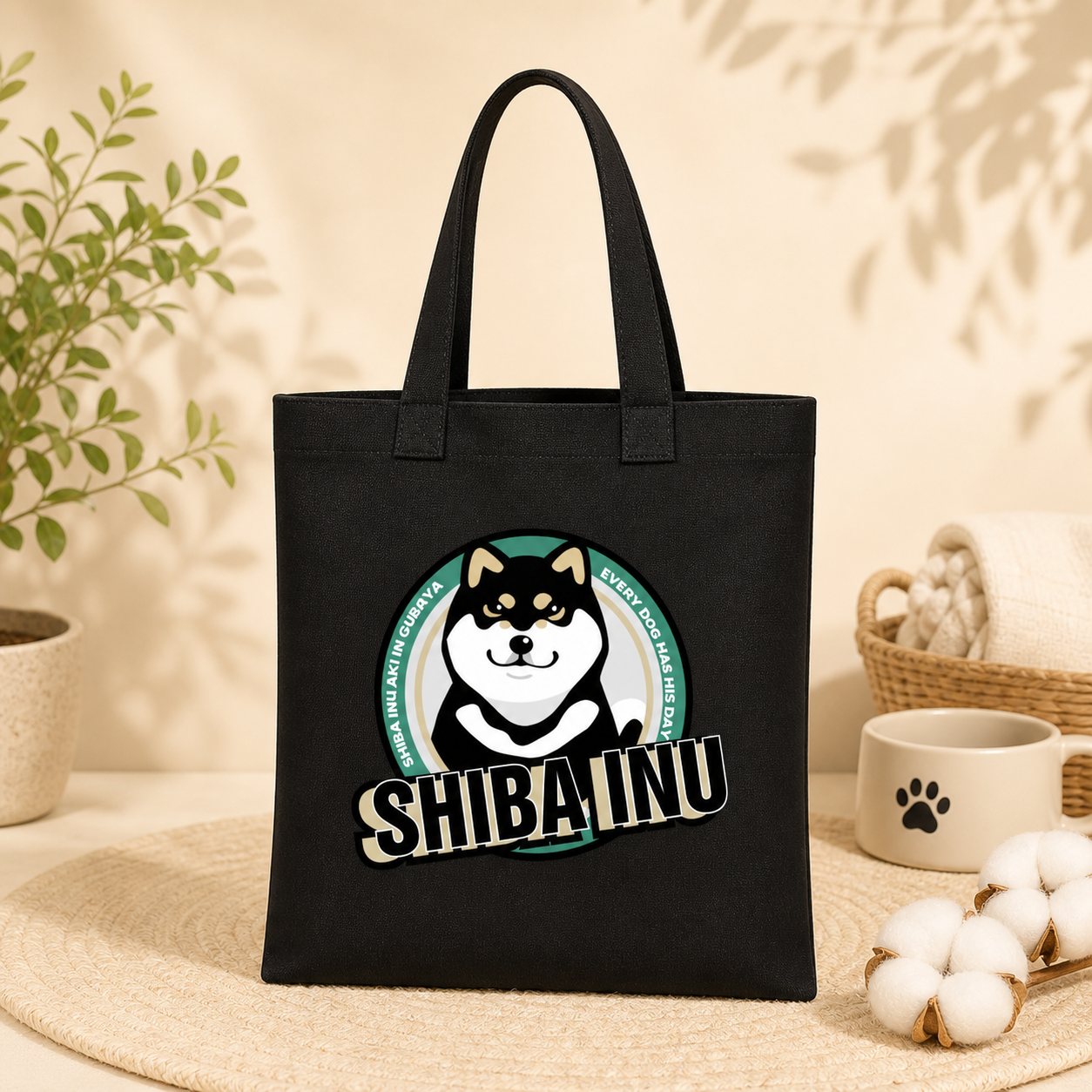 Shiba Inu Canvas Tote Bag