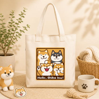 Shiba Inu Canvas Tote Bag