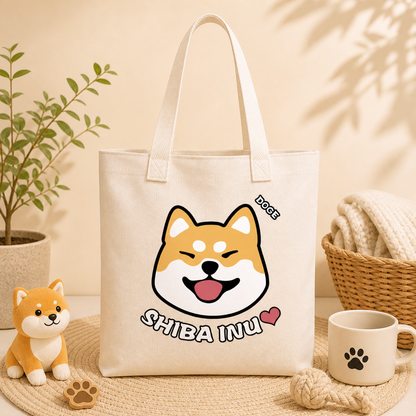 Shiba Inu Canvas Tote Bag