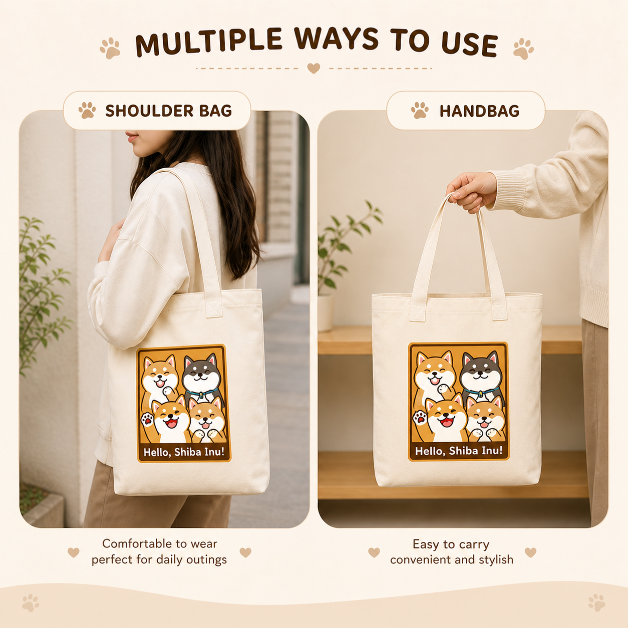 Shiba Inu Canvas Tote Bag
