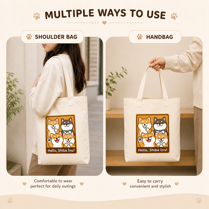 Shiba Inu Canvas Tote Bag