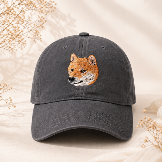 Shiba Inu Embroidered Baseball Cap