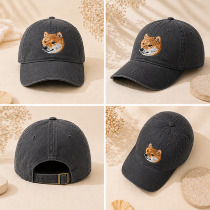 Shiba Inu Embroidered Baseball Cap