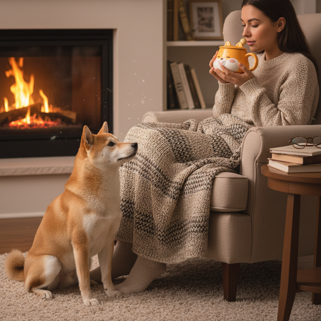 Cute Shiba Inu Face Coffee Mug with Lid – Kawaii Dog Mug Gift for Shiba Lovers