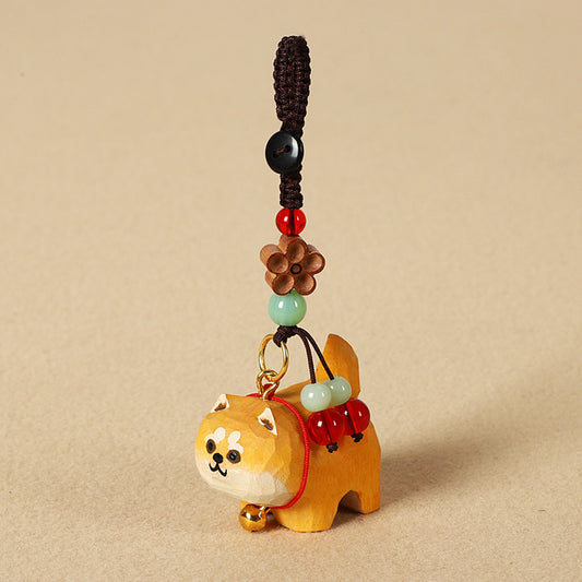 Handmade Shiba Inu Wood Keychain